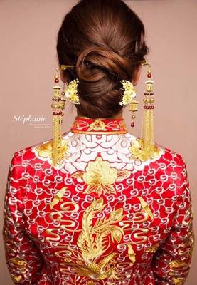 惊艳！中式发型后髻原来这么美！新娘跟妆必备艺术